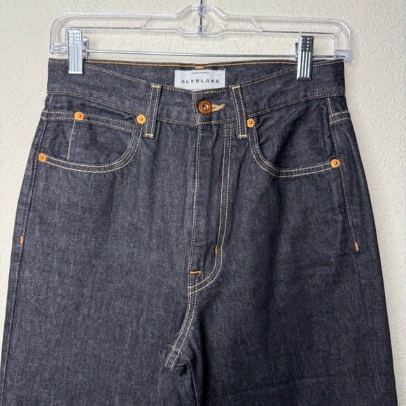SLVRLAKE London High Rise Straight Leg Jeans Empty Sky Dark Wash - Picture 6 of 14